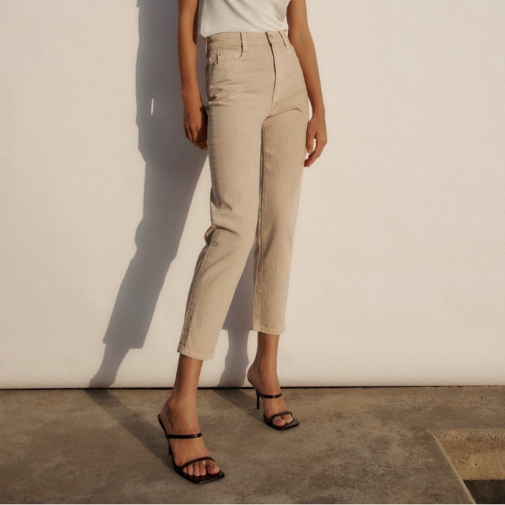 Zara Camel Tan Mom Fit Ankle Crop High Rise New Generation Jeans Women’s Size 34